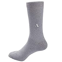 Jacob Alexander Pair of Men's Dress Socks English Alphabet Letter Initials - Light Grey