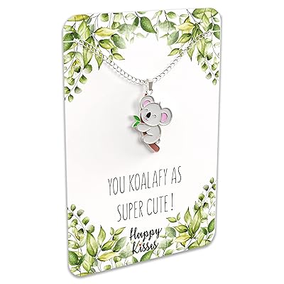 Happy Kisses Koala Bear Necklace - Adorable Koala Pendant Gift for Animal  Lovers - Charming Jewelry for Girls 8-12, Women, Teens, and Kids - with