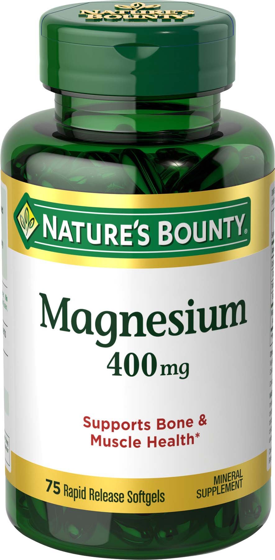 Nature's Bounty Magnesium 400 mg, 75 Softgels