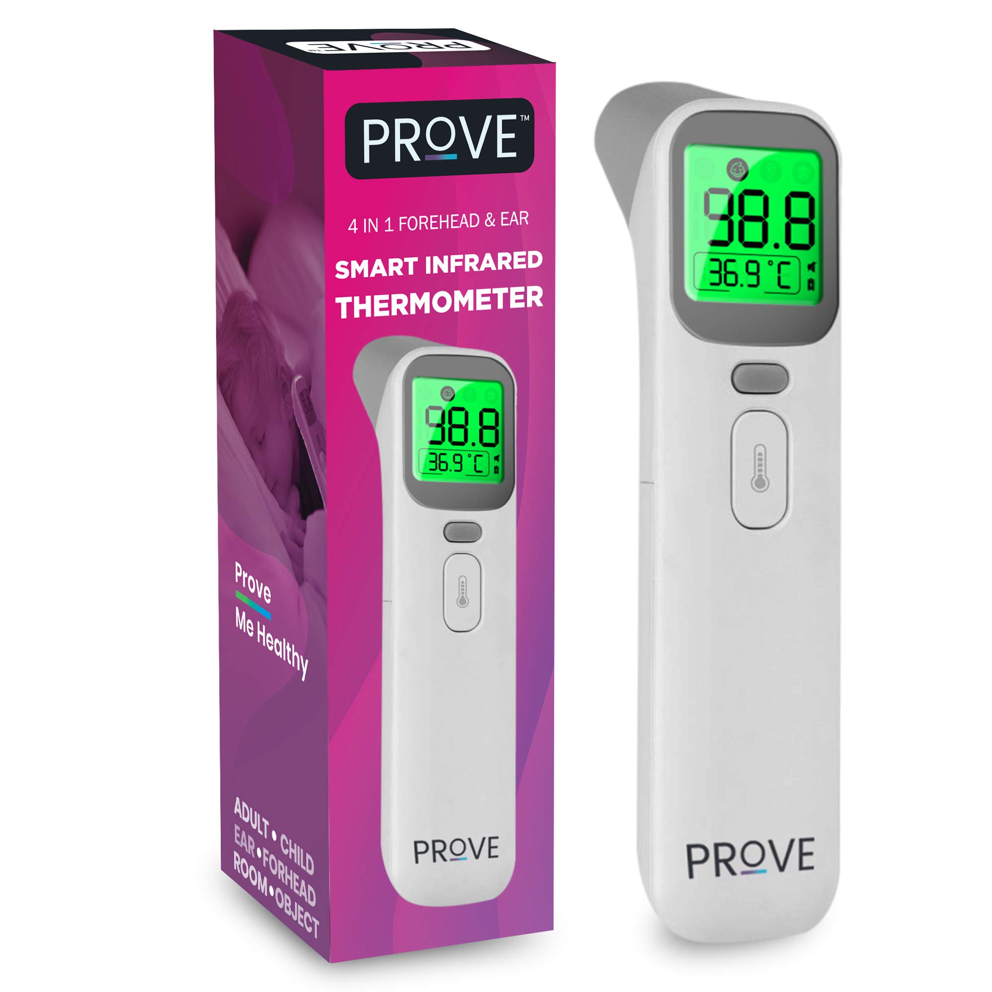 Prove Multifunction Infrared Thermometer | 4-in-1 Infrared Thermometer |Color Changing Fever Indicator