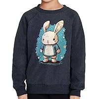 Cute Bunny Toddler Raglan Sweatshirt - Rabbit Sponge Fleece Sweatshirt - Cute Kids' Sweatshirt