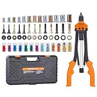 VEVOR Rivet Nut Tool, 16” Rivnut Tool Kit with 13PCS Metric and SAE Mandrels, 186PCS Rivet Nuts, M3, M4, M5, M6, M8, M10, M12, 1/4-20, 5/16-18, 3/8-16, 1/2-13, 8-32, 10-24, Semi-auto Retraction