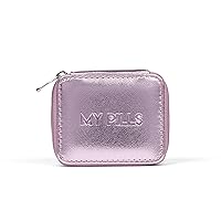 Miamica Zippered “My Pills ” Pill Case with 8-Day Removable Plastic Medicine Organizer, Disco Pink, 3.5” L x 2.75” W x 1.25” H – Keep Your Vitamins and Pills Organized – Compact and Sleek Pill Box
