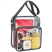 MAY TREE Clear Messenger Bag Stadium Approved Clear Bag Purse for Stadium Events Concert Sport Work