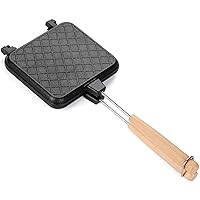 Hot Sandwich Maker, Non-stick Grilled Panini Maker Pan with Handle, Stovetop Camping Sandwich Toaster Aluminum Flip Pan for Toast, Waffle, Breakfast