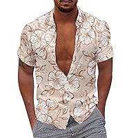 Mens Hawaiian Polo Shirts Mens Shirt Button Up Business Casual Top Lightweight Mens Tshirt Big N Tall Mens T Shirts