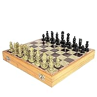 Wood Chess Board for Kids and Adults, Chess Army Set 1212 in Storage Box - Chess Set Wood Board Game Wooden Chess Set with Folding Chess Board by MTBYSUMIT., Brown