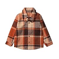 Girls Toddler Fashion Clothes Autumn Winter Plaid Cotton Soft Long Sleeve Tops Bow Tie Clothes Children Girls Tops