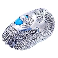 Retro Vintage 925 Sterling Silver Eagle Ring Jewelry with Turquoise Stone for Men Women Size 8-11.5