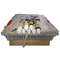 Dodin's Paper Marbling Kit 7C with Supplies, Tools, Samples and How to Guide, DIY Craft Kit, Ebru Set (100 pcs)