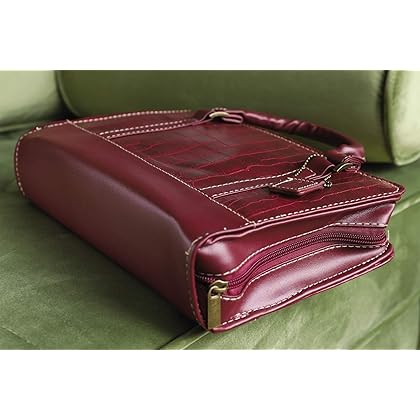 Reptile Leather Extra Large Wine Bible Cover