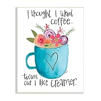 Stupell Industries Thought I Liked Coffee Phrase Kitchen Creamer Joke, Designed by Katie Doucette Wall Plaque, Blue