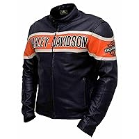Men Victory Lane Motorcycle Jacket – Black Biker Style HD Leather Jacket
