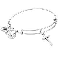 Alex and Ani Divine Guides Expandable Bangle Bracelet for Women, Cross Charm, 2 to 3.5 in