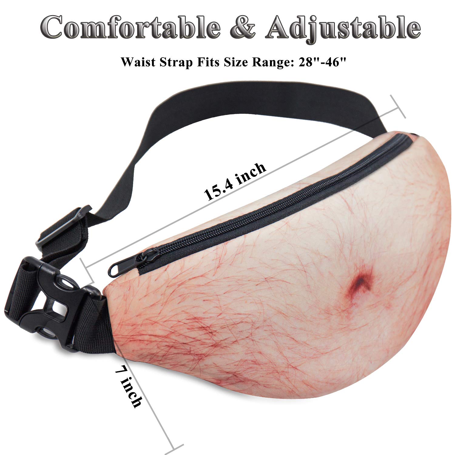 Dad Bag Fanny Pack,Funny Gag Gifts 3D Beer Belly Waist Packs for Christmas,White Elephant Gift Exchange