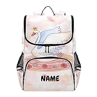 School Backpacks for Teens Boys Girls,for Elementary School Lightweight Travel Backpack with Adjustable Chest Strap (Swans and Feathers) Suitable for ages 6-12 Student