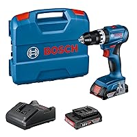 Bosch Professional GSB 18V-45 18V System Cordless Impact Drill (Speed 1,900 min) ¹, 2 x Batteries 2.0 Ah, GAL 18V-20, L-Case)