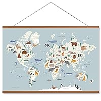 Lenny’s World Animal World Map For Kids - Large 36