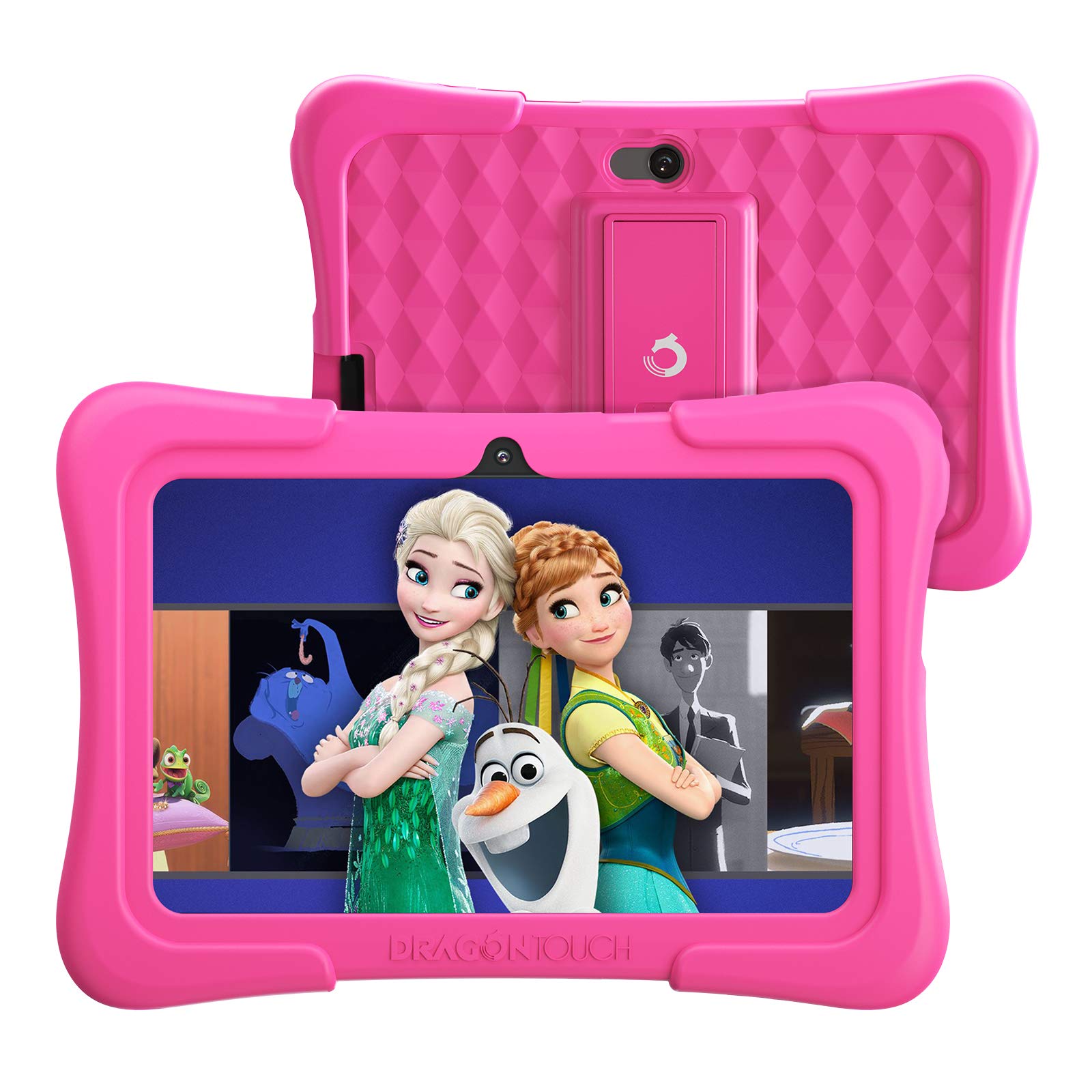 Dragon Touch Kids Tablets with 32GB Storage, 2GB RAM, 7 inch IPS HD Display, Android 12, Quad Core Processor, Kidoz Pre Installed with Kid-Proof Case, Wi-Fi only - Pink