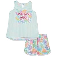 The Children's Place Girls' Sleeveless Tank Top and Short 2 Piece Pajama Set