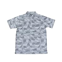 CASUALINASE Men's Golf Polo Shirt, Half Zip, Quick Dry Mesh, Stretch, Short Sleeve, Camouflage, Full Pattern, Top, Spring/Summer, Large Sizes