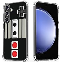 Game Case for S23FE, Hard PC+TPU Bumper Clear Protective Design Case Compatible with Samsung Galaxy S23 FE -Black Arcade Game