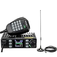 Retevis RA25 GMRS Mobile Radio with Cigarette Lighter Plug,Mini Mobile Car Radio 8 GMRS Repeater Channel Dual Band Receiving(1 Pack),UHF/VHF Amateur Mobile Radio Antenna(1 Pack)