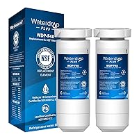 Waterdrop Plus XWF Refrigerator Water Filter, Replacement for GE® XWF (WR17X30702) NSF 401&53&42 Certified, 𝐑𝐞𝐝𝐮𝐜𝐢𝐧𝐠 𝐏𝐅𝐀𝐒, 2 Filters