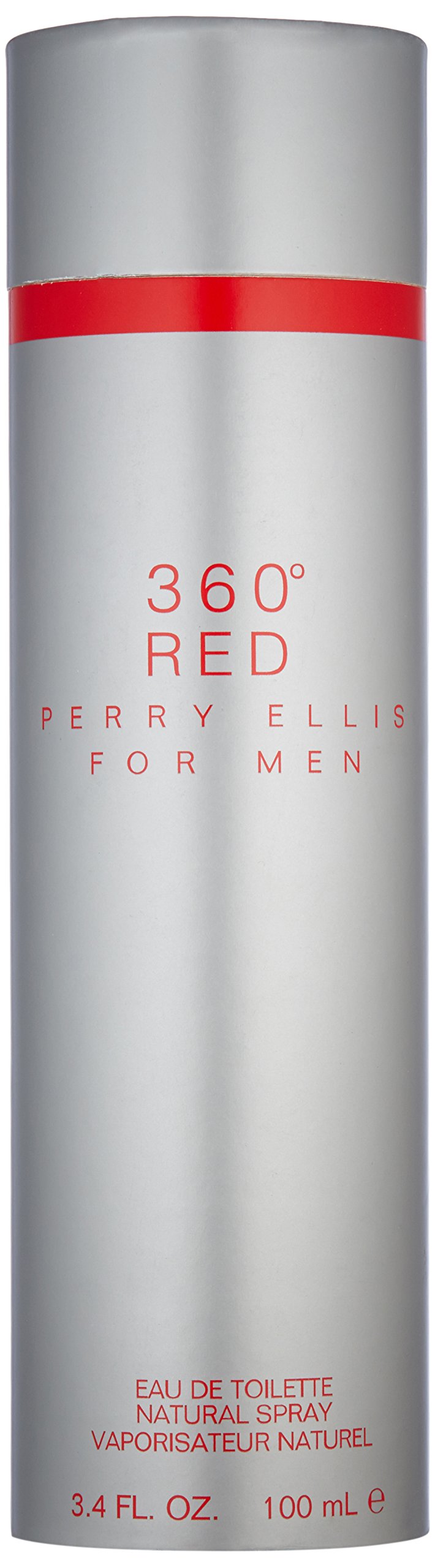 Perry Ellis 360 Red for Men, 3.4 fl oz EDT, Gray