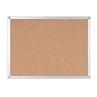 Boardsplus Bulletin Board - 24” W x 18” H - Cork Surface, Aluminum Frame