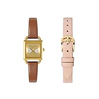 Ted Baker Taliah Ladies Box Set Tan & Pink Leather Strap Watch (Model: BKGFW22059I)
