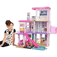 Barbie DreamHouse Dollhouse with 75+ Accessories and Wheelchair Accessible Elevator, 10 Play Areas, 3 Custom Light Settings & Music