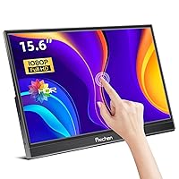 Portable Monitor Touchscreen,15.6 Inch 1920x1080 USBC Portable Monitor with HDMI USBC Ultra-Slim IPS Display, Plug&Play,HDR External Monitor for Laptop PC Phone Mac Xbox Kickstand & Speakers