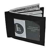 LeatherBoss Men's Super Slim Wallet With Outside ID And Back Pocket