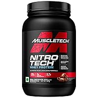 Whey Protein Powder (Milk Chocolate, 2.2 Pound) - Nitro-Tech Muscle Building Formula with Whey Protein Isolate & Peptides - 30g of Protein, 3g of Creatine & 6.6g of BCAA