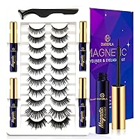 DUOERLA Magnetic Eyelashes Magnetic Lashes Natural Looking - 4 Tubes of Magnetic Liner - Upgraded Long Lasting,Reusable,Lightweight, Waterproof, Cruelty-Free Easy to Apply -10 Pairs