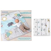 aden + anais Baby Bonding Playmat and Jungle Jam Swaddle Blanket 4 Pack Gift Set Bundle