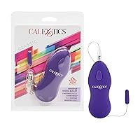 CalExotics Whisper Micro Bullet – Self Heating Wired Pocket Bullet Vibrator - Remote Control Sex Toys for Couples - Adult Egg Massager - 1.25 Inch - Purple