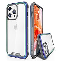 CaseBorne R Compatible with iPhone 13 Pro Max Case - Shockproof Protective Clear, Military Grade 12ft Drop Tested, Durable Aluminum Frame, Anti-Yellowing Technology - Iridescent