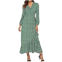 Juniors Hawaiian Cardigan Maxi Long Dresses Floral Dresses for Women Long Sleeve High Neck Chiffon Beach Dresses