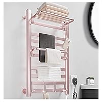 Towel Warmers, Bathroom Heated Towel Rack with Timer Towel Warmer,Heating Panel Fast Heated Towel Rail Polished Bathroom Pools Kitchen/Pink