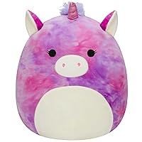 Squishmallows Original 14-Inch Lola Purple and Pink Tie-Dye Unicorn - Large Ultrasoft Official Jazwares Plush