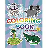 A-Z Animals Coloring Book: Funny Alphabet for kids with names and charming illustrations of animals assigned to each letter.