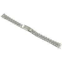 Ladies' 13MM Wrapped Link Band w/Curved End Incl. Optional Straight End Pieces Silver / Curved End