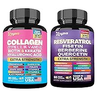 Collagen 14-in-1 Supplement and Resveratrol 14-in-1 Supplement Bundle