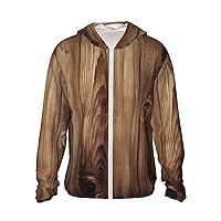 UPF50+ Wood Grain Sun Protection Hoodie Jacket Quick Dry Long Sleeve Sun Shirt For Men Women