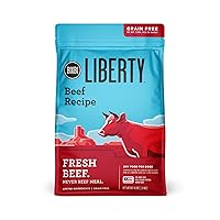 BIXBI Liberty Grain Free Dry Dog Food, Beef, 4 lbs - Fresh Meat, No Meat Meal, No Fillers - Gently Steamed & Cooked - No Soy, Corn, Rice or Wheat for Easy Digestion - USA Made