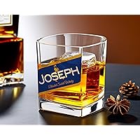 Blue Label Personalized Whiskey Glass Set, Custom Gift for Groomsman, Scotch Whisky Tumbler, Gift for Him, Birthday Gift, Father's Day Gift, Gift for Husband, Groomsmen Gift, Whiskey Glasses Set of 2