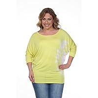 white mark PS124TD Plus Size Tie Dye Top Tunic