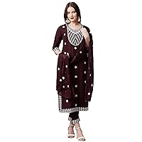 Indian Kurti for Womens With Pant Dupatta | Rayon Embroidered Dress Kurtis Kurta For Women Tops